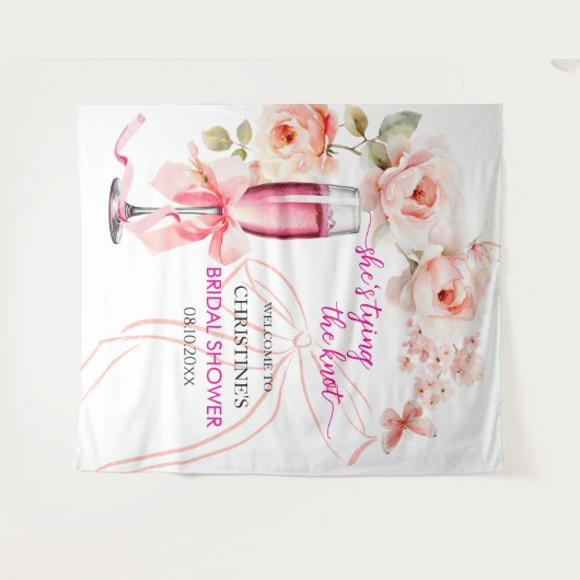 Sie bindet den Hintergrund des Brautparty des Knot Wandteppich (Vorderseite (Horizontal))