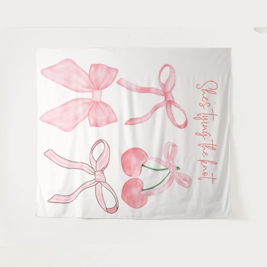 Sie bindet den Hintergrund des Knotens-Brautparty- Wandteppich (Vorderseite (Horizontal))