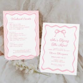 Sie bindet den Junggeselinnen-Abschied des Knot-Pi Einladung