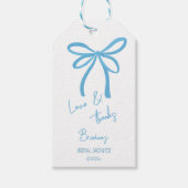 Sie bindet den knochenblauen Schleifenbogen-Gefall Geschenkanhänger (Vorderseite)