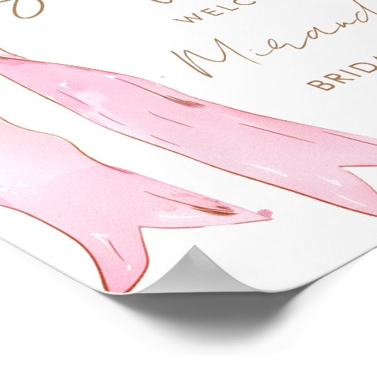 Sie bindet den knochenrosa Bugbridal-Empfang Poster (Ecke)