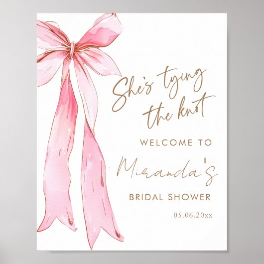 Sie bindet den knochenrosa Bugbridal-Empfang Poster (Vorne)