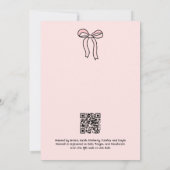 Sie bindet den "Knot Pink Bow Brautparty Invite" Einladung (Rückseite)