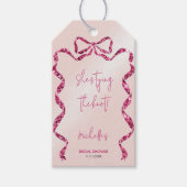 Sie bindet den knot-schicken Glitzer rosa Bugbrida Geschenkanhänger (Vorderseite)