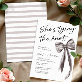 Sie bindet den Knoten | Black Bow Brautparty Einladung