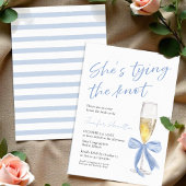 Sie bindet den Knoten | Blue Bow Brautparty Einladung