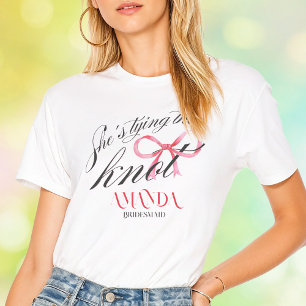 Sie bindet den Knoten Bow Coquette Junggesellinnen T-Shirt