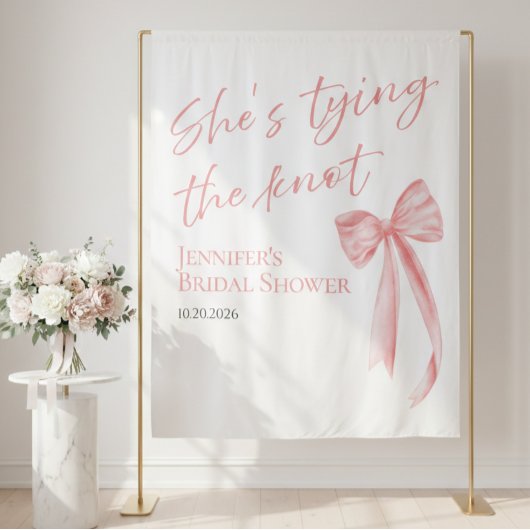 Sie bindet den Knoten | Brautparty-Backdrops Wandteppich