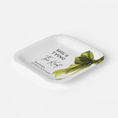 Sie bindet den Knoten Chartreuse-Bow-Bridal-Shower Pappteller (Gewinkelt)