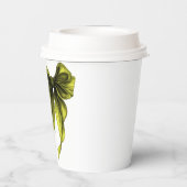 Sie bindet den Knoten Chartreuse Schleife Brautpar Pappbecher (Rückseite)