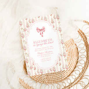 Sie bindet den Knoten Coquette-Bow-Bridal-Shower Einladung