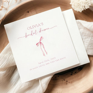Sie bindet den Knoten Coquette-Bow-Bridal-Shower Serviette