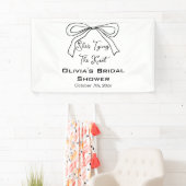 Sie bindet den Knoten Cute Schwarze Bow Brautparty Banner (Insitu)