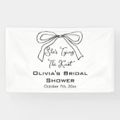 Sie bindet den Knoten Cute Schwarze Bow Brautparty Banner (Horizontal)