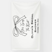 Sie bindet den Knoten Cute Schwarze Bow Brautparty Banner (Vertikal)