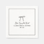 "Sie bindet den Knoten" einfaches Brautparty Serviette (Vorderseite)