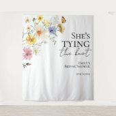 Sie bindet den Knoten | Hintergrund des Boho-Braut Wandteppich (Vorderseite)