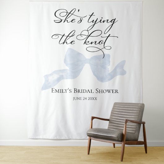 Sie bindet den Knoten | Hintergrund des Brautparty Wandteppich (Beispiel)