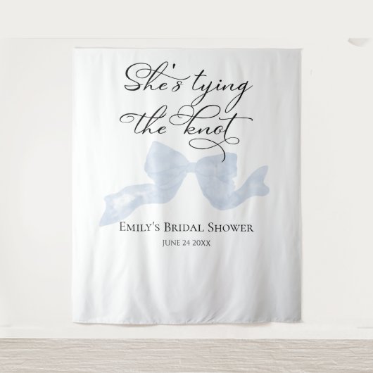 Sie bindet den Knoten | Hintergrund des Brautparty Wandteppich (Vorderseite)