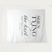 Sie bindet den Knoten | Hintergrund des Brautparty Wandteppich (Vorderseite (Horizontal))