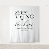 Sie bindet den Knoten | Hintergrund des Brautparty Wandteppich (Vorderseite)