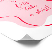 Sie bindet den Knoten nehmen ein kurzes Retro-rosa Poster (Ecke)