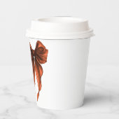 Sie bindet den Knoten Orangefarbene Schleife Braut Pappbecher (Rückseite)