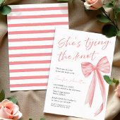 Sie bindet den Knoten | Pink Bow Brautparty Invi Einladung