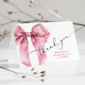 Sie bindet den Knoten Pink Bow Bridal Dankeskarte
