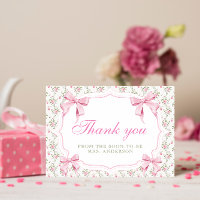 Sie bindet den Knoten Pink Bow Dankeschön-Karte