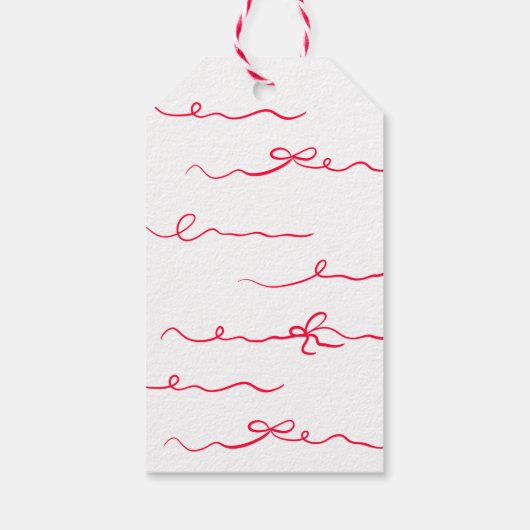 Sie bindet den Knoten Retro rosa und rot danke Geschenkanhänger (Rückseite)