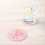 Sie bindet den Knoten retro schwach rosa rot Untersetzer (Vor Ort)