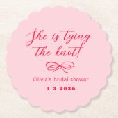 Sie bindet den Knoten retro schwach rosa rot Untersetzer (Vorderseite)