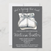 Sie bindet den Knoten! Ring Box-Brautparty Einladung (Vorderseite)