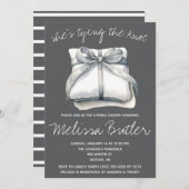 Sie bindet den Knoten! Ring Box-Brautparty Einladung (Vorne/Hinten)