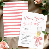 Sie bindet den Knoten | Rosa Brautparty Einladung