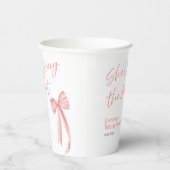 Sie bindet den Knoten | Rosa Brautparty Pappbecher (Rechts)
