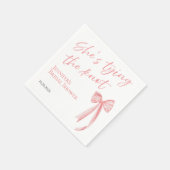 Sie bindet den Knoten | Rosa Brautparty Serviette (Ecke)