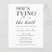 Sie bindet den Knoten | Schwarz-Weiß-Brautparty (Vorderseite)