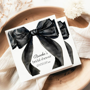 Sie bindet den Knoten schwarze Schleife Brautparty Serviette
