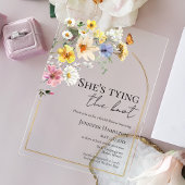 Sie bindet den Knoten | WILDBLUME BRAUTPARTY Acryleinladungen