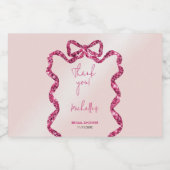 Sie bindet den knusprigen rosa Bogen, danke Schaumweinetikett (Einzelnes Label)