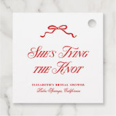 Sie bindet den nicht roten, eleganten Handgezeichn Geschenkanhänger (Rückseite)