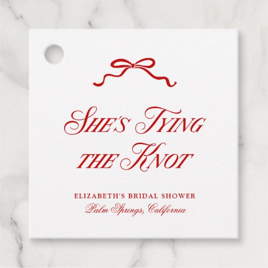 Sie bindet den nicht roten, eleganten Handgezeichn Geschenkanhänger (Vorderseite)