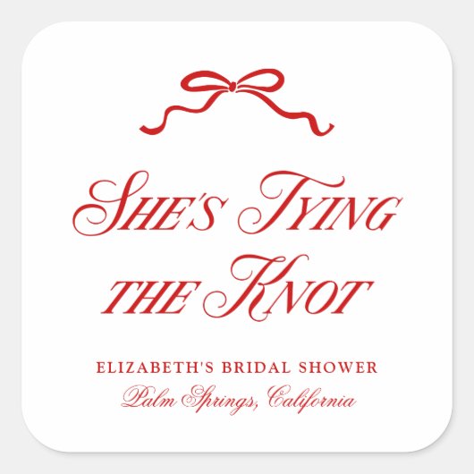 Sie bindet den nicht roten, eleganten Handgezeichn Quadratischer Aufkleber (Vorderseite)