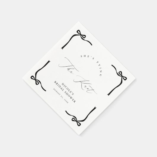 Sie bindet den Schwarzen Bow Napkins Serviette (Ecke)