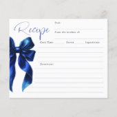 Sie bindet die Blue Bow Bridal Rezeptkarte des Kno (Vorderseite)