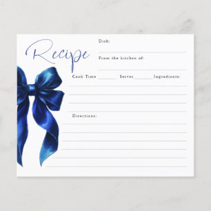 Sie bindet die Blue Bow Bridal Rezeptkarte des Kno