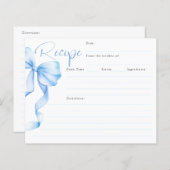 Sie bindet die Blue Bow Bridal Rezeptkarte des Kno (Vorne/Hinten)