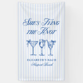 Sie bindet die elegante Hand der Knot-Küste. Banner (Vertikal)